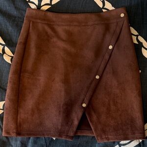 Brown Suede Mini Skirt